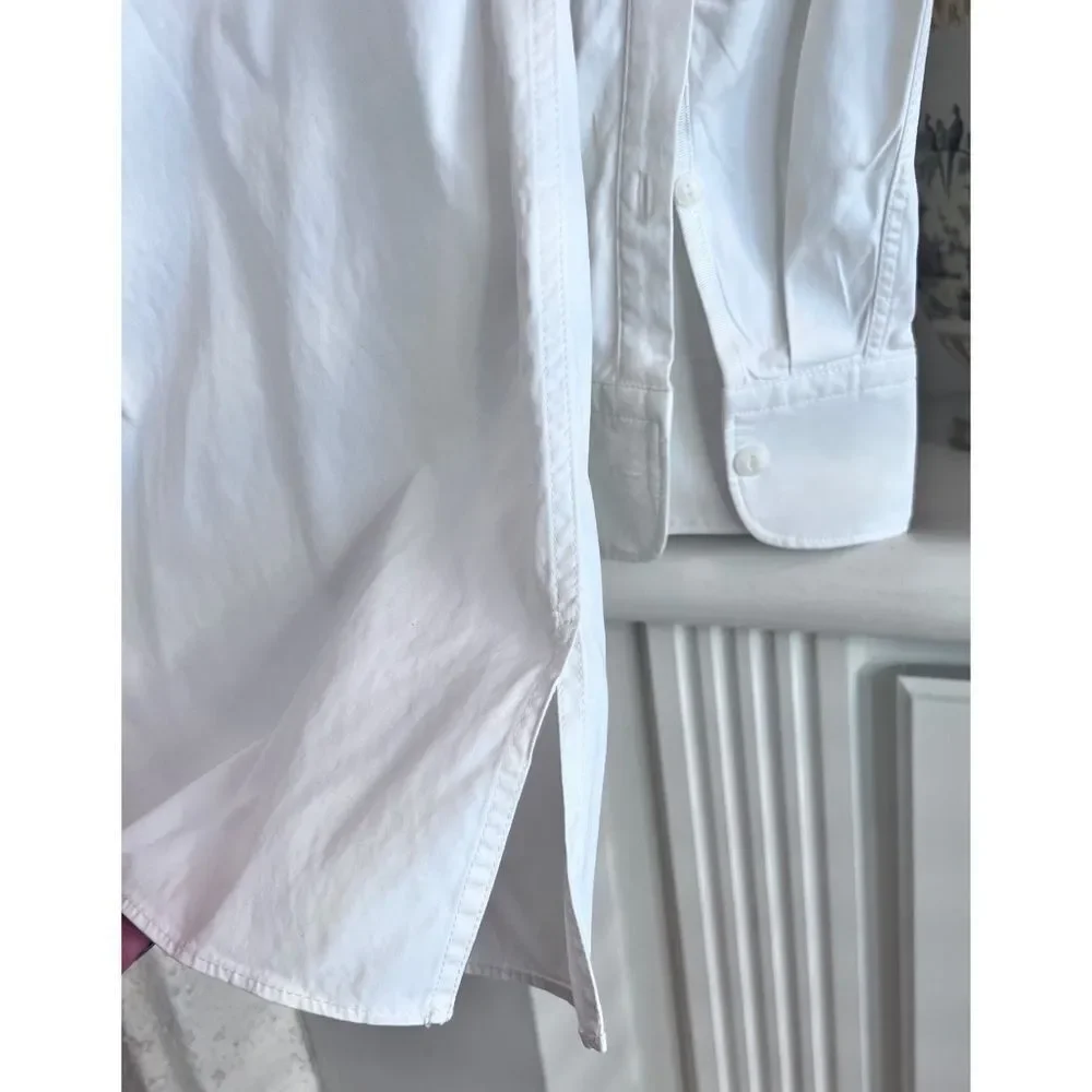 Rag & Bone White Long Sleeve Cotton Elastane Cold Shoulder Twist Neck Sz Small